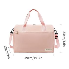Travel Duffel Bag Weekend and Business Travel Bag Can be used for Sports Bags and Hospital Waiting Bags Overnight Duffel Bag with Trolley Case Cover A (Color: pink)